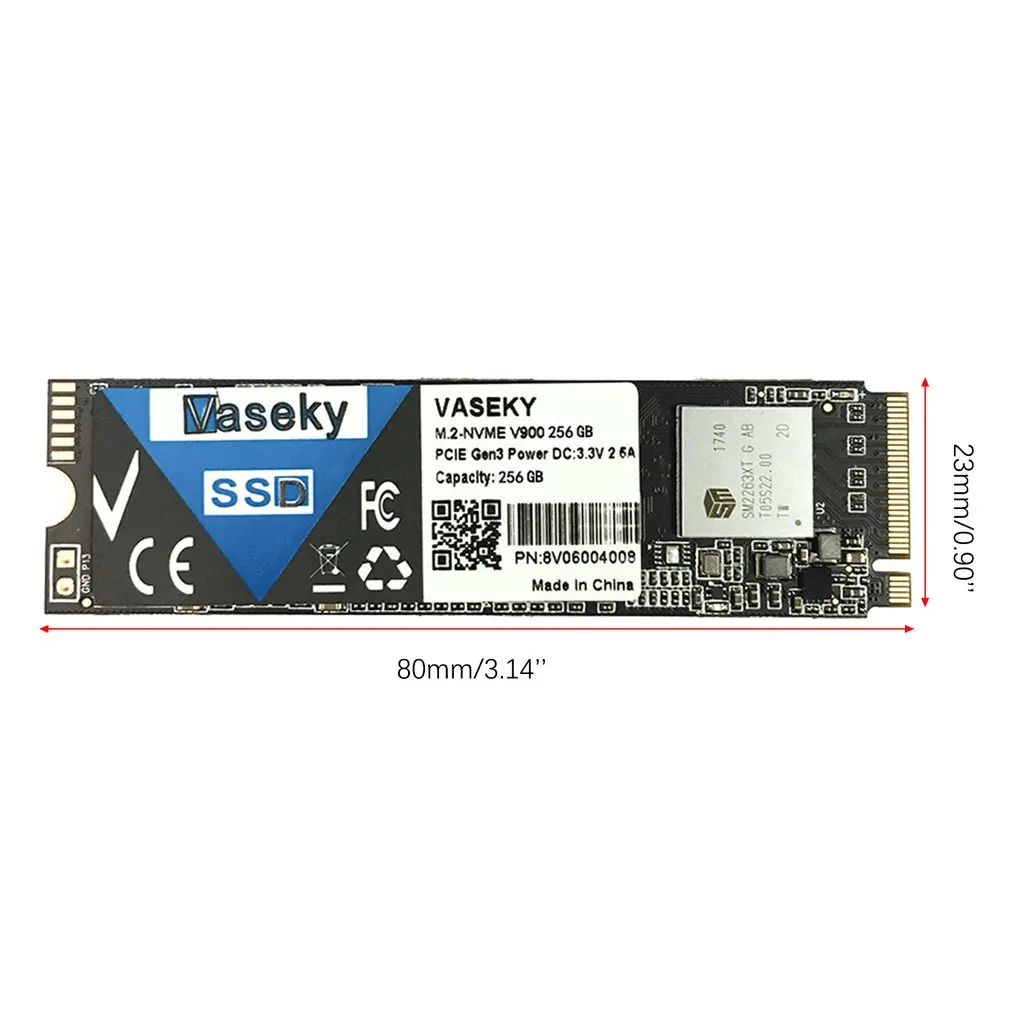 Твердотельный накопитель Vaseky SSD для настольного ноутбука стандарт M.2 NVME(PCIE) микрометр MCL Grain Gen3 500GB 256GB