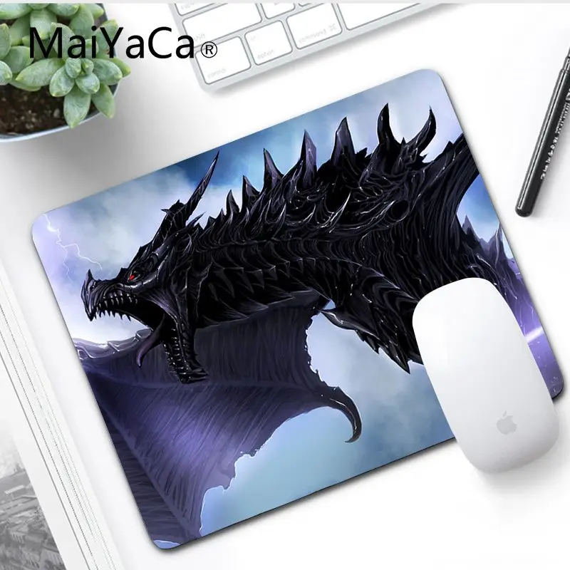 No LockEdge 18x22cm MaiYaCa Дракон alduin skyrim art прочный резиновый коврик для мыши коврик большой коврик для Мыши Компьютерный коврик для ПК - Цвет: No LockEdge 18x22cm
