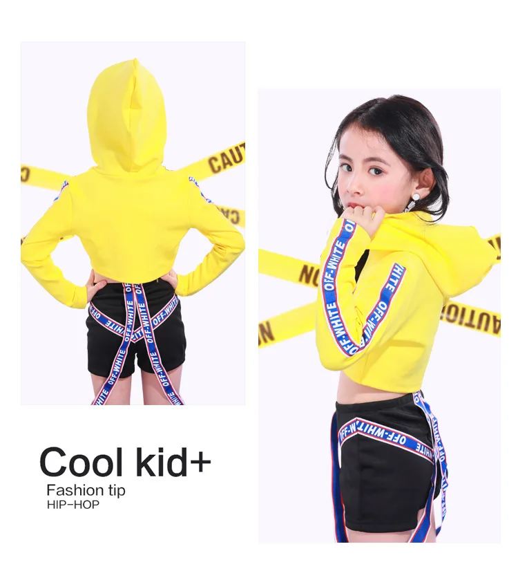 New Style Men And Women Child Jazz Costumes Children Women's Korean-style Hip Hop Clothes Navel Hip Hop Cool Set Costume