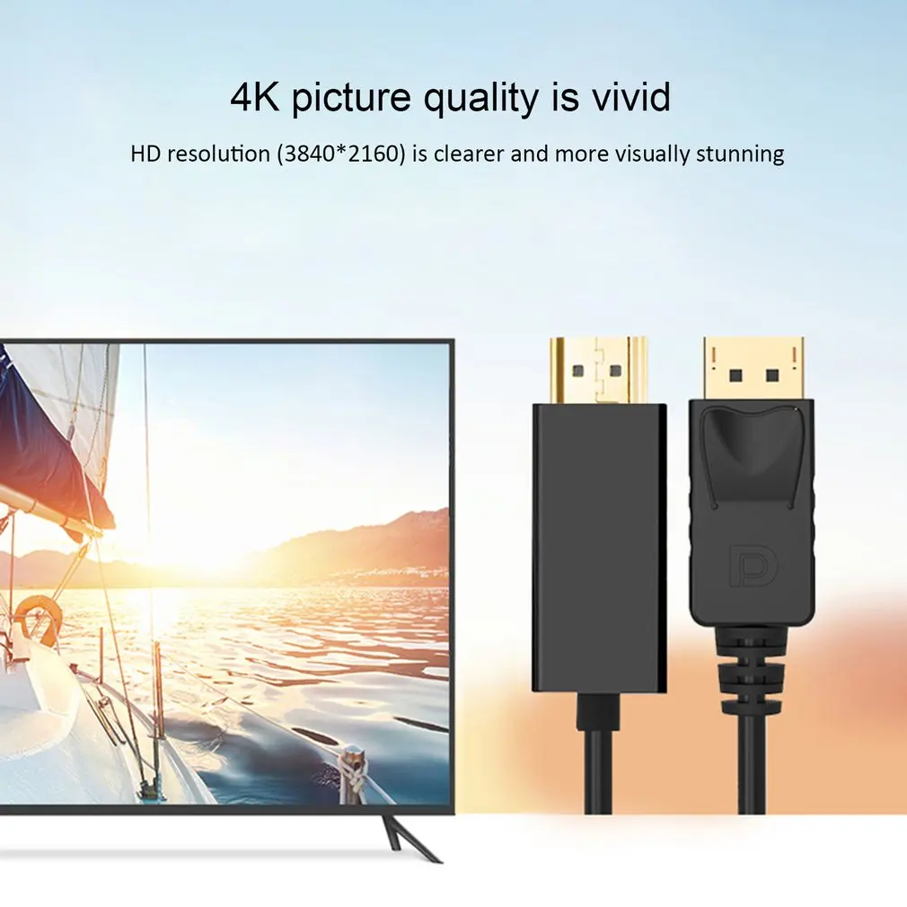1,8 м Дисплей порт кабель HDMI кабель DP-HDMI адаптер позолоченный HD PC ноутбук HDTV аудио видео кабель