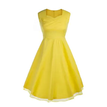 

OWLPRINCESS Spring Multi-Color Vintage Large Swing Square Collar Dress