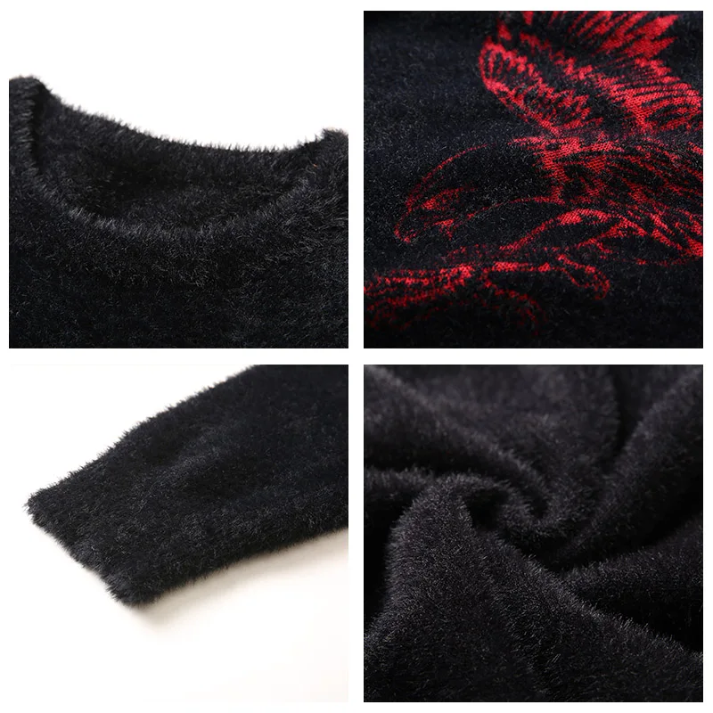 COODRONY Brand Winter Sweater Men Fashion Pattern O-Neck Pull Homme Thick Warm Cotton Fleece Pullover Men Jersey Hombre 91125