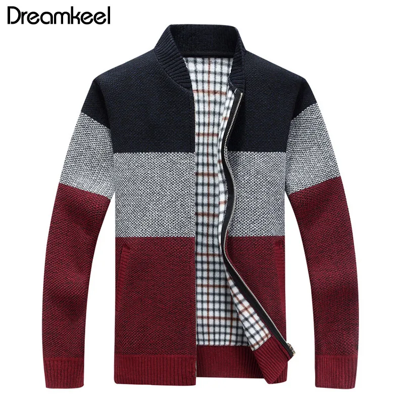 Осень зима свитер мужской повседневный Blusa de frio Masculino кардиган мужской трикотажный свитер куртка мужской свитер Y - Цвет: Красный