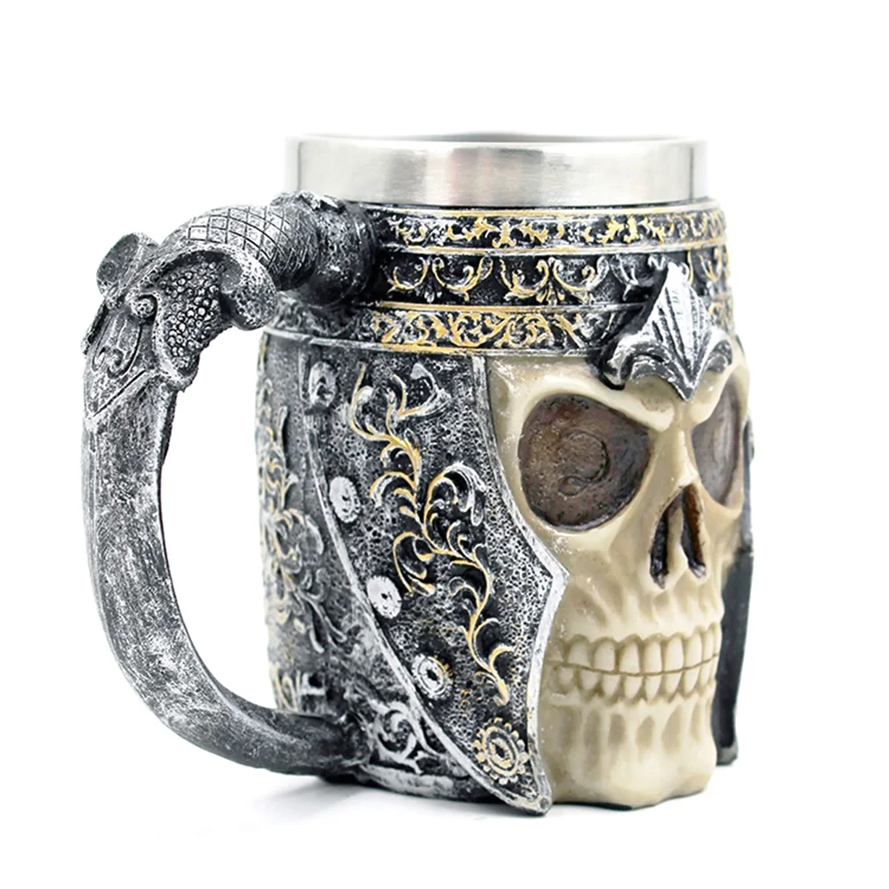 

Hot New Personalized Coffee Mugs Double Wall 3D Mugs Coffee Cup Mug Knight Tankard Dragon Drinking Cup for Halloween Decor