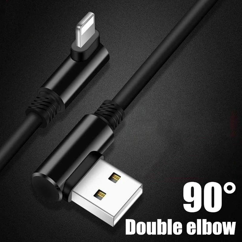 90 градусов для игр, USB кабель, быстрая Синхронизация данных, быстрая зарядка для ios, iPhone, Android, Micro usb type-C, зарядное устройство для смартфонов, кабель для передачи данных