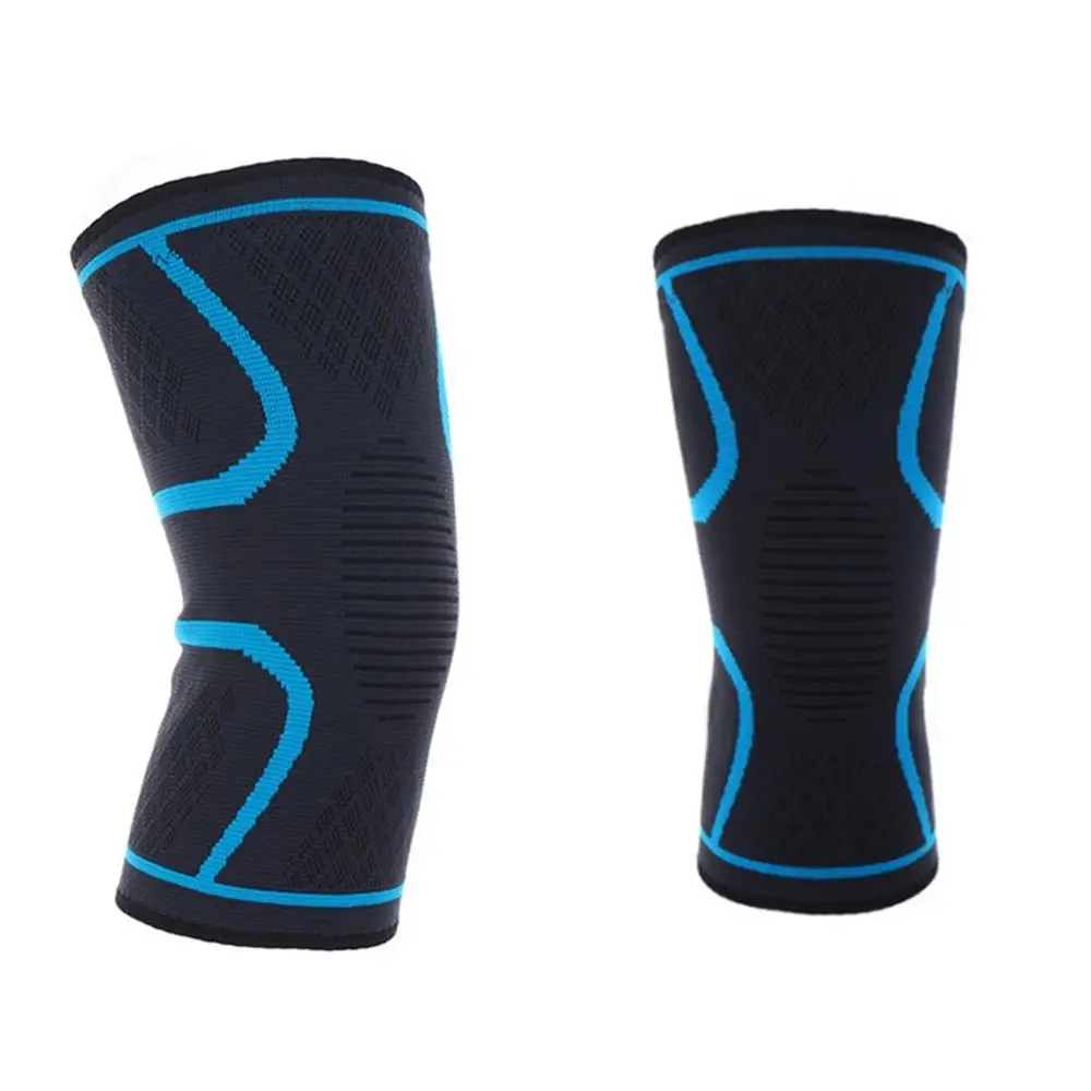 2pcs Elastic Compression Sleeve Knee Support Brace Knee Pads Basketball Running taping kinesiology tape sport tapeW - Цвет: Синий
