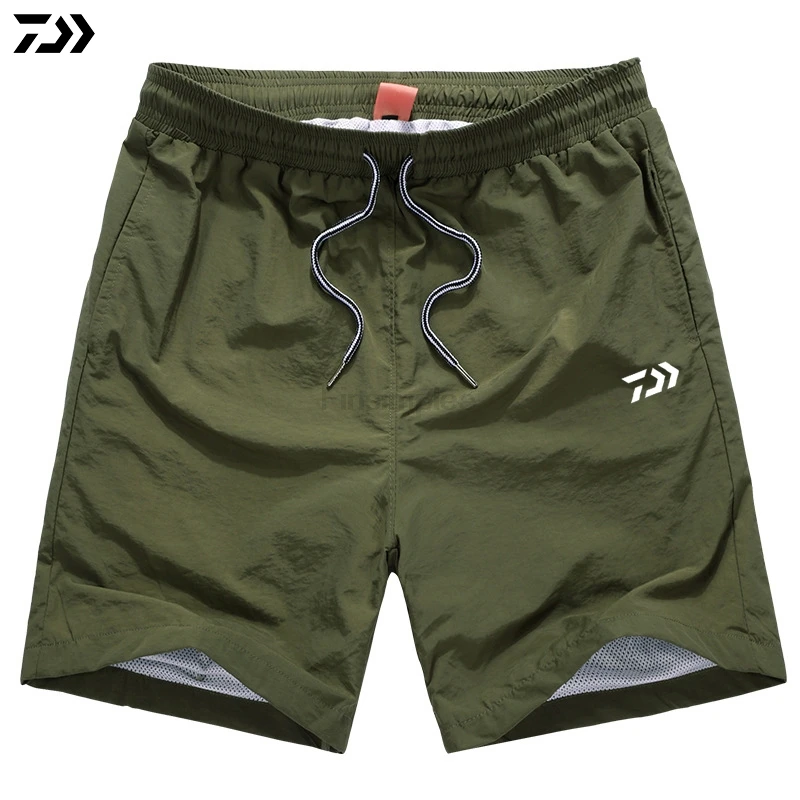 Daiwa быстросохнущие дышащие мужские летние рыболовные шорты водонепроницаемые спортивные походные шорты для поездок - Цвет: Зеленый