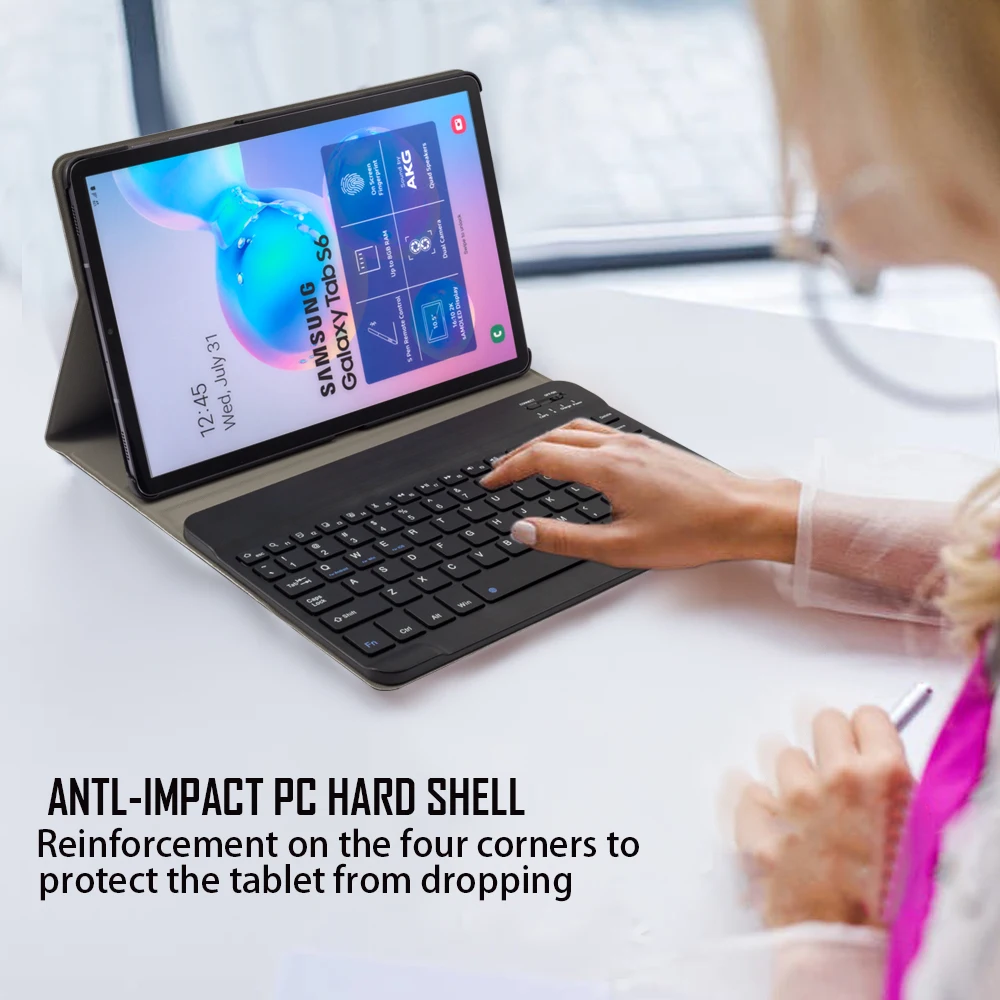 US клавиатура чехол для Samsung Galaxy Tab S6 10,5 дюймов SM-T860 T865 чехол из искусственной кожи с откидной крышкой подставкой bluetooth-клавиатура для планшета чехол