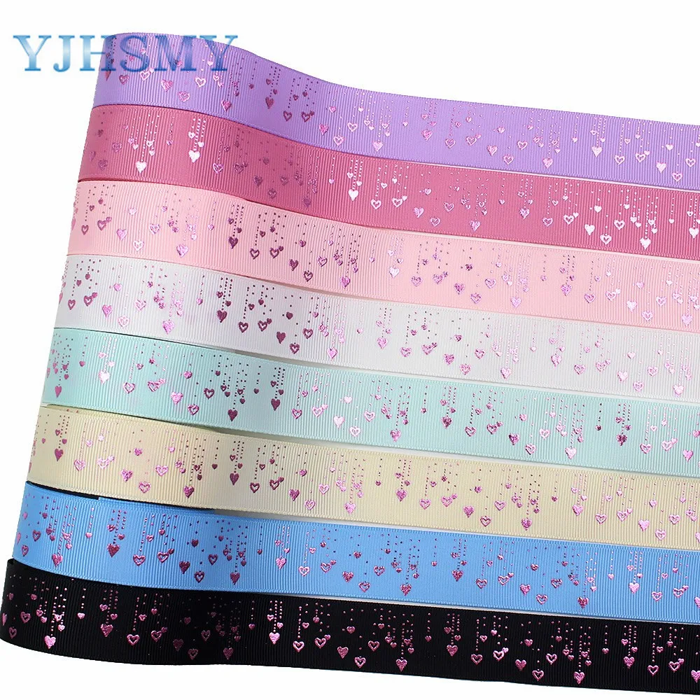 YJHSMY I-191211-2735 25 мм 10 ярдов Красочные градиент любовь бронзовые корсажные ленты, сделай сам лук кепки, День Святого Валентина вечерние украшения