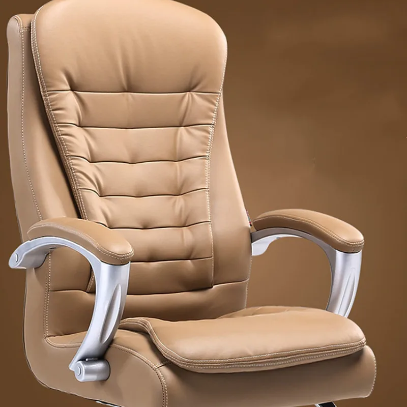 Genuine Leather Office Chair Home Bow Foot Computer Boss Chair Silla Gamer Comfortable Swivel Gamin