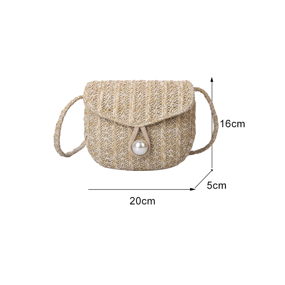 Woven Straw Bag Summer Holiday Beach Bag with Pearl Ladies Woven Bucket Straw Bag Hot Handbags Clutch for Women 2020