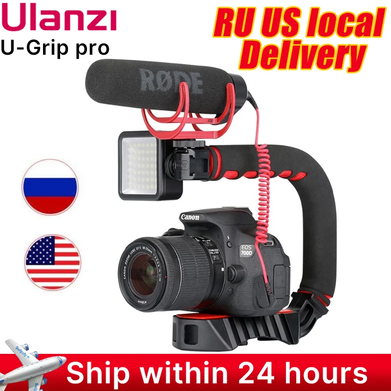 

Ulanzi U-Grip Pro Triple Shoe Mount Video Stabilizer Handle Video Grip Camera Phone Video Rig Kit for Nikon Canon iPhone X 8 7