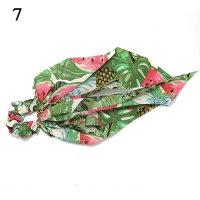 H7 Ponytail scrunchie hair ties Scarf Elastic Hair Rope for Women Hair Bow Ties Scrunchies Hair Bands Flower Print Ribbon Hairbands - Цвет: H7