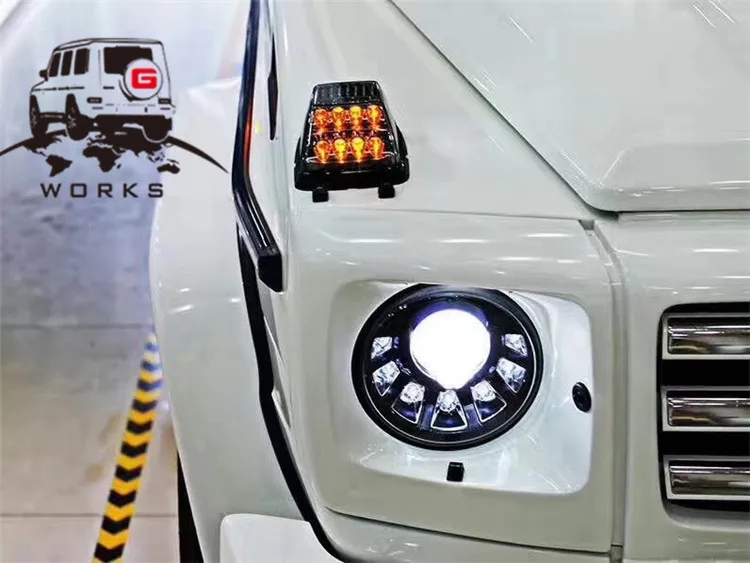G класса W463 черный и серебристый светодиодный Поворотная сигнальная лампа для W463 G350 G400 G500 G55 G63 G65 90-15y непригодной 16-17y
