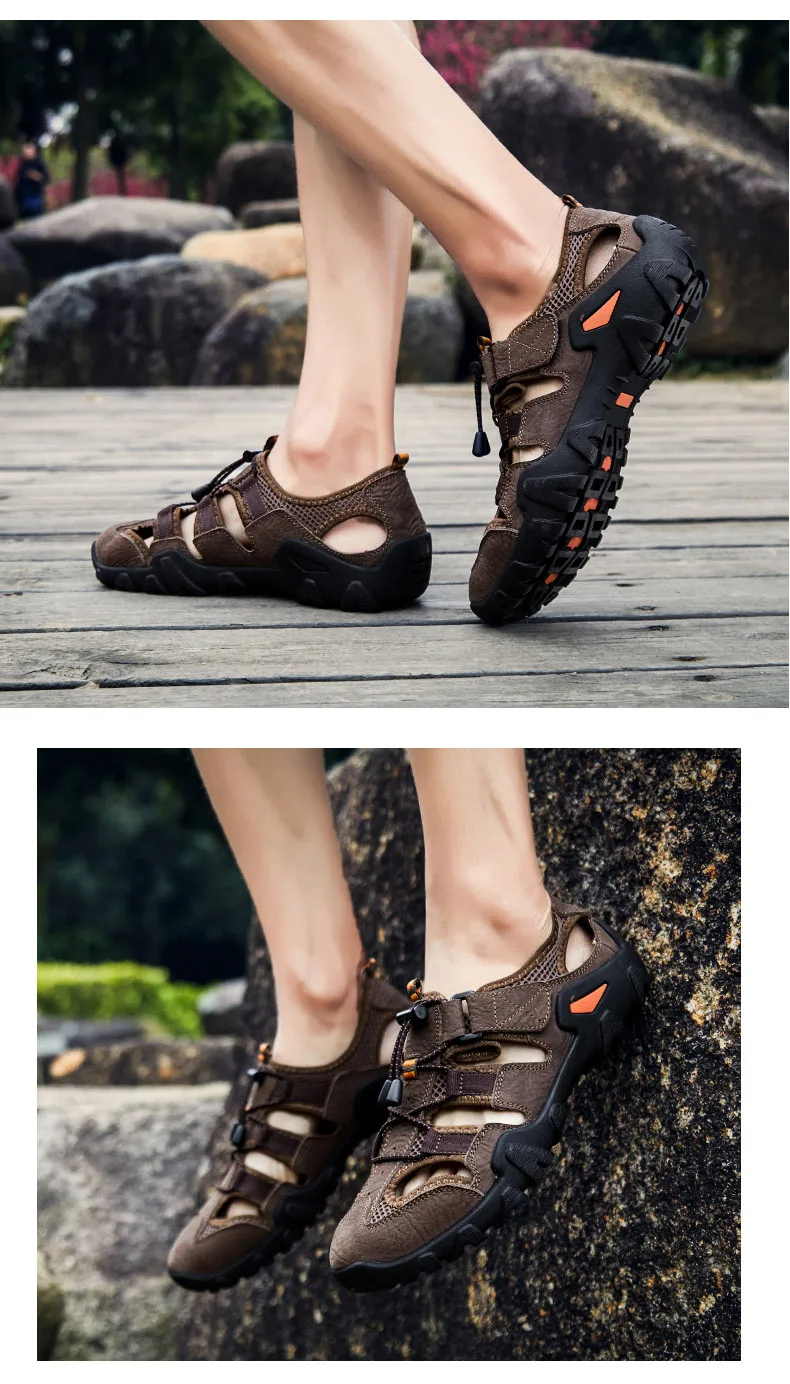 New Roman genuine leather men sandals summer cow leather for beach male shoes mens gladiator sandal Plus size 38-46 (14)