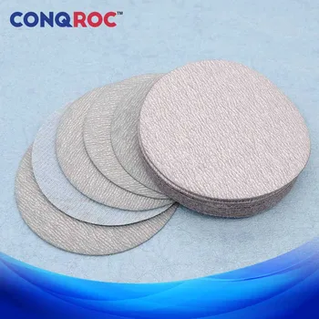 

50 Pieces 75mm 3-inch White Sanding Disc Dry Sandpaper Hook Loop Grit 60~1200 Artificial Stone Furniture Car Metal Polishing