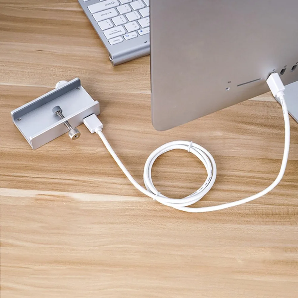 USB 3,0 концентратор с зажимом и кардридером, алюминиевый сплав, 3 порта, высокоскоростной разветвитель, концентратор для настольного ноутбука