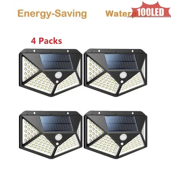 

100 LED Solar Light 3 Modes Conversion,solar lamp Garden Light Waterproof Outdoor Energy Saving Street Yard Path Home Lamp 4 sid