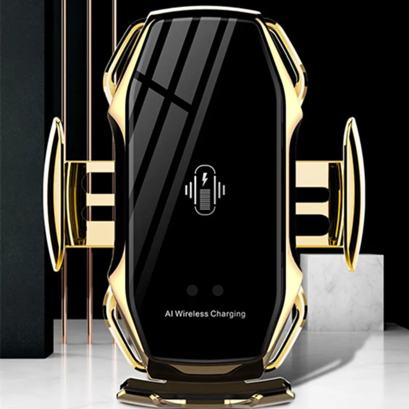 Быстрое автоматическое зажимное 10 Вт автомобильное беспроводное зарядное устройство для iPhone Xs huawei LG инфракрасное Индукционное Qi Беспроводное зарядное устройство Автомобильный держатель для телефона