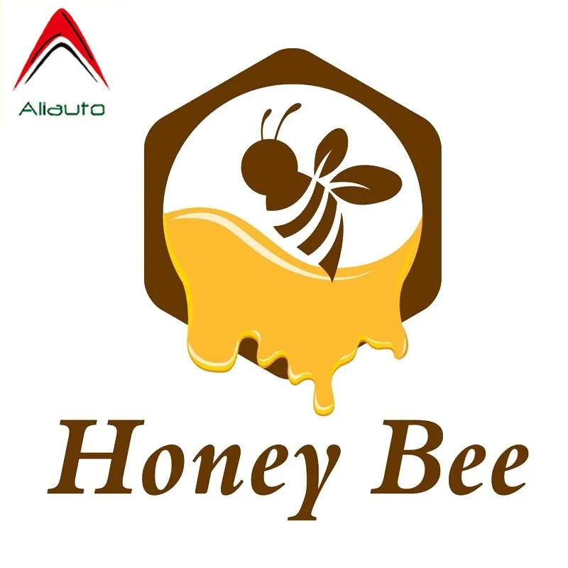 Aliauto Funny Car Sticker Cartoon Honey Bee Decal Accessories PVC for Mini Cooper Skoda Octavia Renault Duster Vw Golf 14cm*14cm |