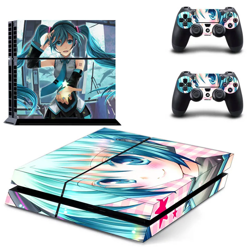 Hatsune Miku PS 4 стикер игровая станция 4 наклейка s, наклейка для PS4 наклейка Pegatinas Adesivo для консоли playstation 4 и 2 контроллера