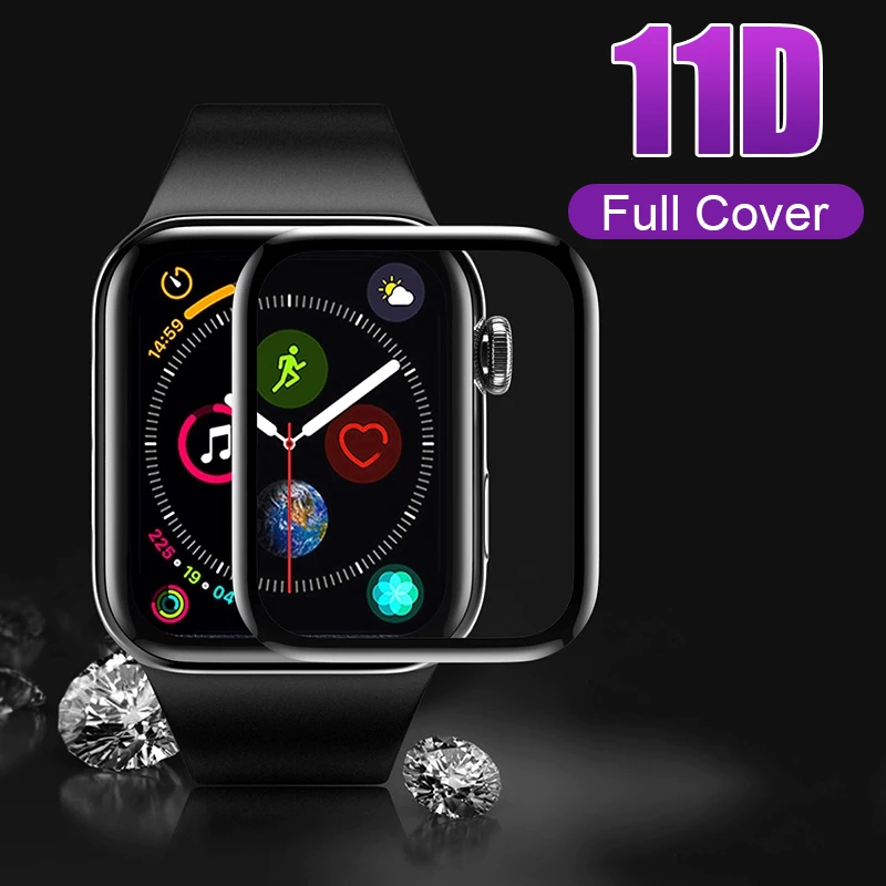 

11D Full Protective Glass On The For Iwatch 1 2 3 4 Tempered Glass Cover For Apple Watch 38 40 42 44mm Screen Protector Film
