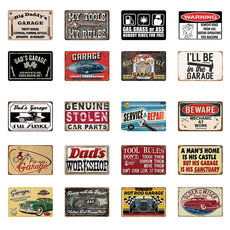 Плакат гаража таблички обслуживание Жестяная Табличка вывеска ремонт стен