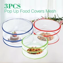 3 шт./компл. Еда чехлы полиэстер сетка Экран складной Открытый Еда Пикник барбекю крышка палатка защитная сетка от насекомых ошибка вторжение инструменты