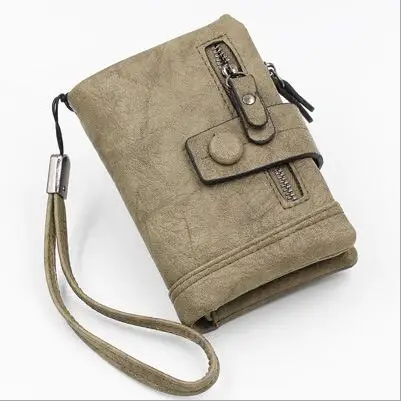 Green Short Модный мягкий кошелек из нубука, длинный клатч с чековой книгой, Большой Вместительный Длинный кошелек на молнии, держатель для телефона для женщин - Цвет: Green Short