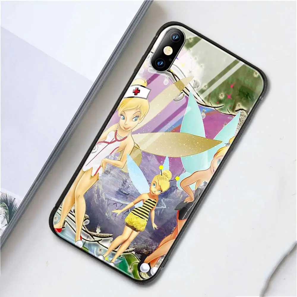 T13 Чехол для телефона из закаленного стекла для iPhone 6 6S 7 8 Plus X XS XR XSMax чехол для iPhone 11 11Pro Max Tinker Bell Tinkerbell аниме - Цвет: T13
