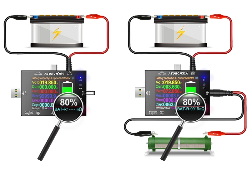 UD24 DC5.5 USB tester Type-C 2.4"inch digital voltmeter ammeter power bank voltage detector volt PD Trigger electric meter digital flow meter