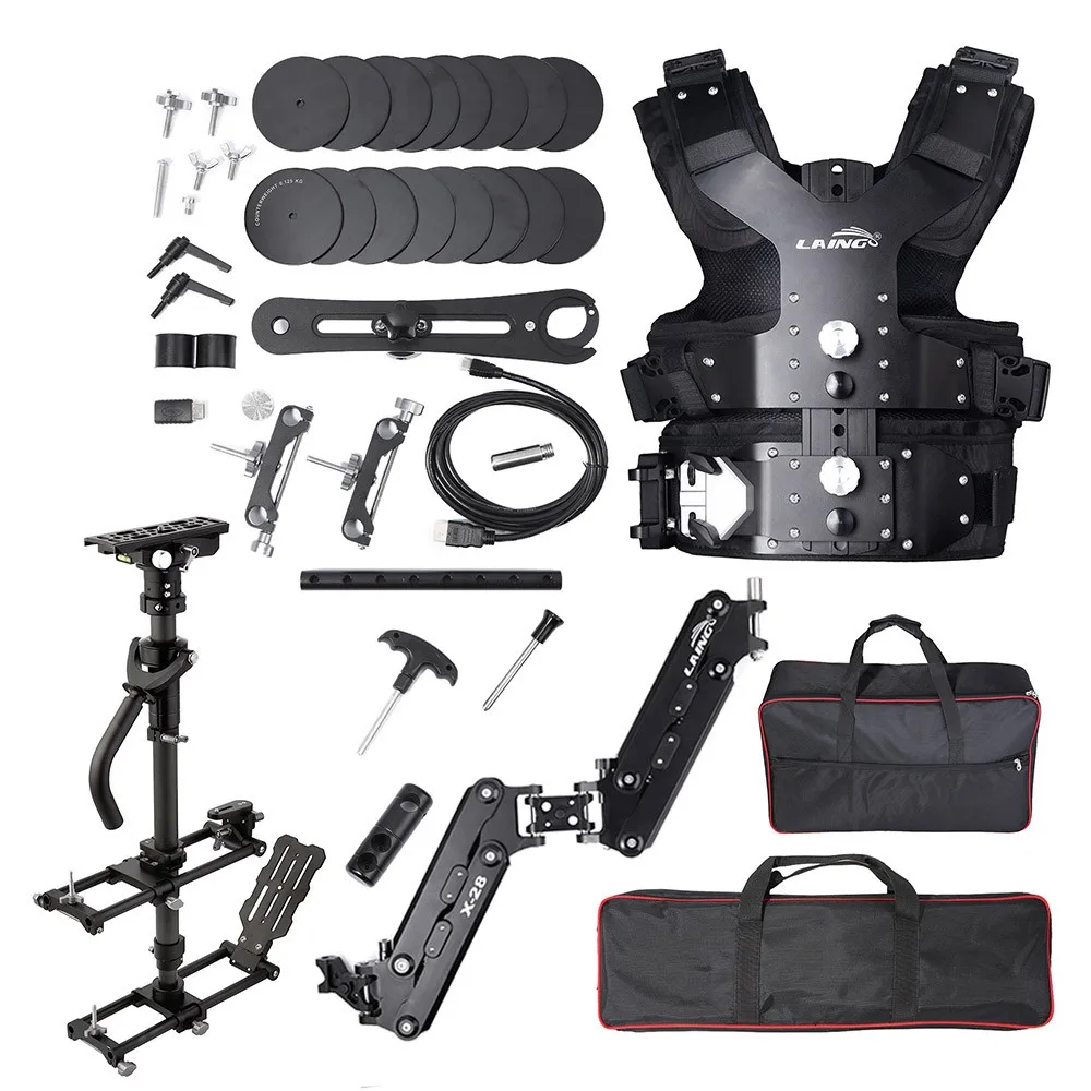 LAING M30PII 15 кг вес медведь углеродного волокна Видеокамера Steadicam Стабилизатор Steadycam жилет для фотографии двойная поддержка руки