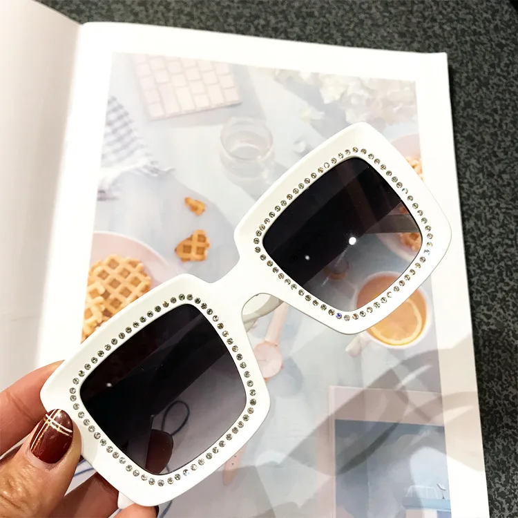 Роскошные женские очки, квадратные, брендовые, дизайнерские, алмазные, большие солнцезащитные очки для девушек, большие, градиентные, солнцезащитные очки для женщин, Oculos UV