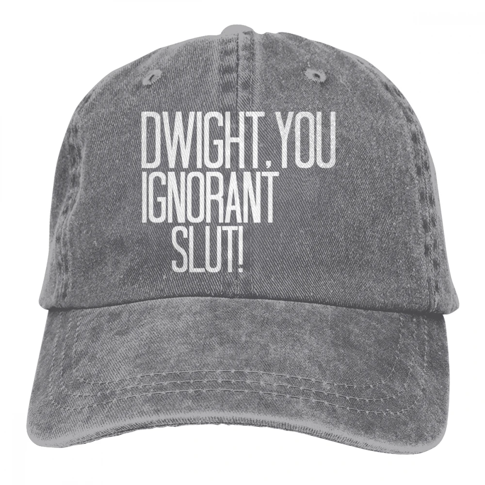 Dwight You невежда шлюха Casquette черный унисекс Мужские Женские джинсовые бейсболка с ремешком кепки Регулируемая Гольф папа шляпа
