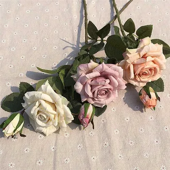 2 Heads Fake Flowers Blossom Simulation Artificial Flower Wedding Decor