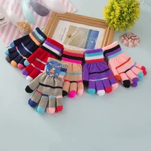 Новые модные От 8 до 13 лет милые детские зимние теплые вязаные перчатки детские толстые варежки из искусственного кашемира милые кашемировые перчатки для девочек
