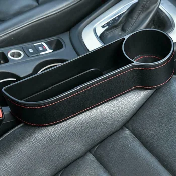 

1 Pair Car Left + Right Seat Gap Catcher Organizer Auto Storage Box Cup Holder Suitable For Most Cars