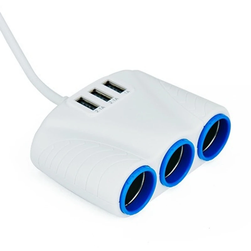 Universial 3 способ прикуривателя Разветвитель 12 в три USB зарядное устройство адаптер питания аксессуар для автомобиля