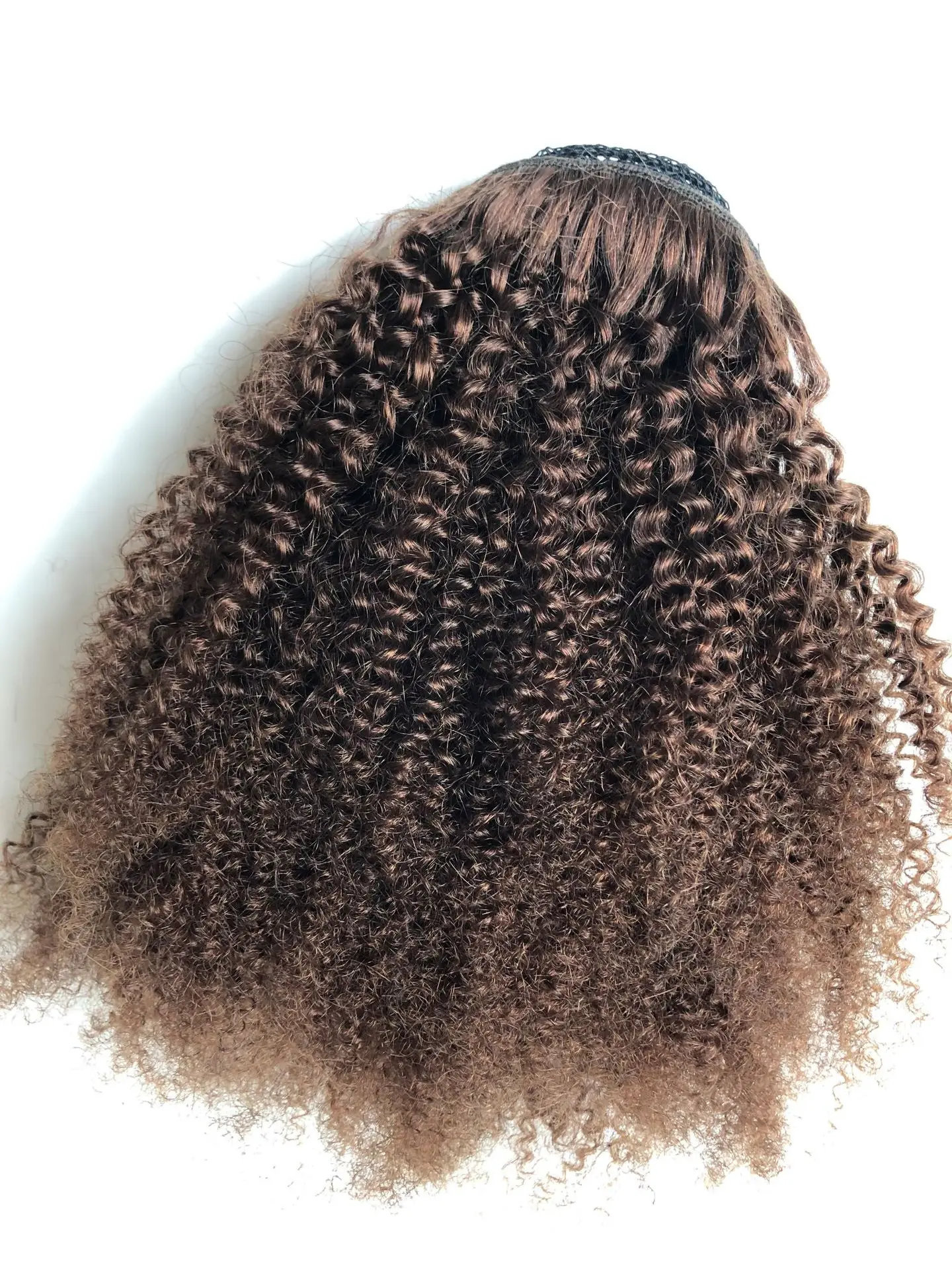 Rabo de Cavalo Extensões de Cabelo Cauda para o Miúdo Tinashe Beleza Marrom Escuro Cordão Afro Kinky Curly Natural Remy Malaio Humano Pônei 2 15 High Quality Apliques e perucas
