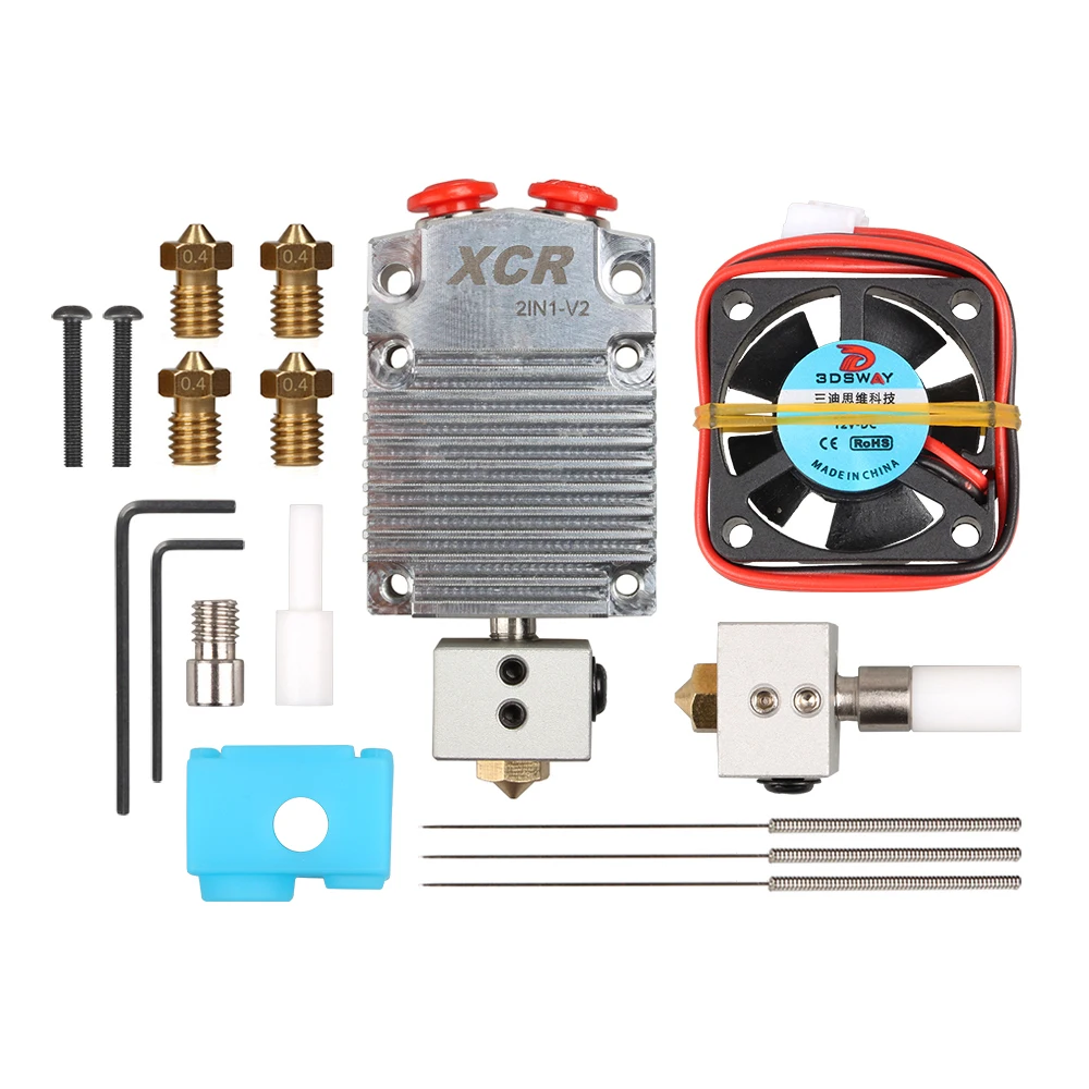 Детали экструдера для 3D принтера XCR 2IN1 V2 hotend двухцветная Печатная головка с