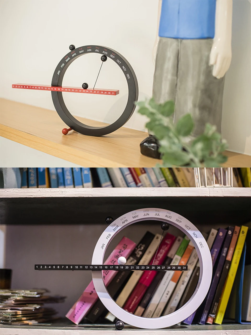 Creative Magnetic Ball Clock Perpetual Wall Calender description image 2