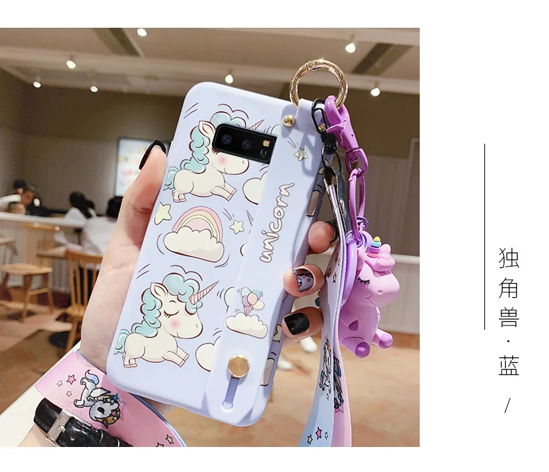 As shown in SAM S10 милый Doraemon ремешок чехол для телефона для samsung S10 plus/S9/S8 plus/Note 10 pro 8 9 мультяшная Маргаритка задняя крышка+ ремешок - Цвет: As shown in