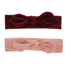 Европейский и американский стиль; детская однотонная эластичная повязка в полоску с ушастым кроликом; Детская повязка на голову; лента для волос; поставка товаров