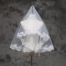 1,5 и 3 метров, Свадебная Фата с расческой белое Тюлевое кружево цвета слоновой кости свадебные аксессуары один слой Velos De Novia Свадебная Клетка вуаль