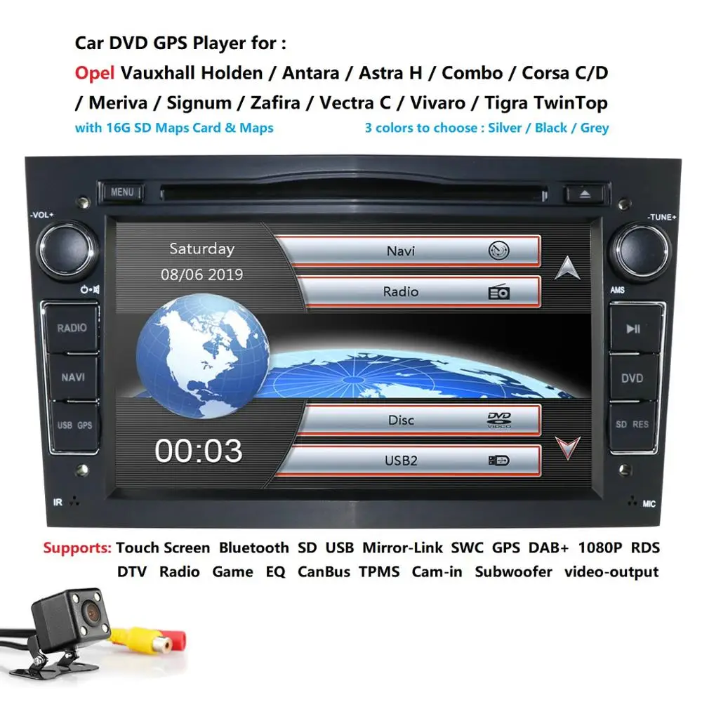 

2 DIN Car multimedia GPS For Vauxhall Opel Astra H G J Vectra Antara Zafira Corsa DVD PLAYER stereo dab+dvbt swc rds +8g map cam