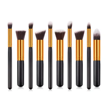 

10pcs Black/Gold Makeup Brushes brushes Beauty Foundation Kabuki Cosmetics sets Makeup brush set blush Kit Tools dfdf