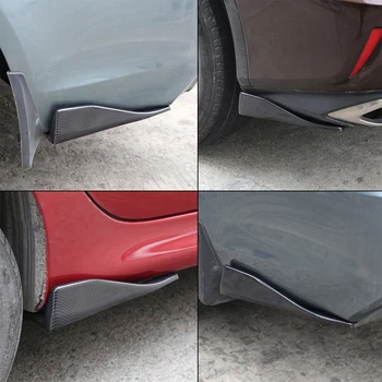 

Hot 2PCs Carbon Fiber Style Anti Scratch Car Rear Bumper Lip Diffuser Splitter Universal