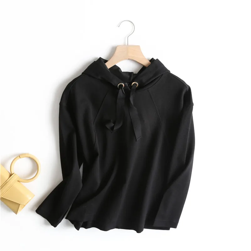

Fation Sweatershirt 2019 Women's Casual Solid Hooded Pocket Long Sleeve Pullover Sweatshirt Top Blouse For Female