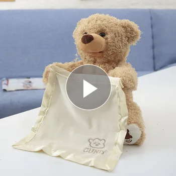

Music 30cm Bear Play Hide and Seek Talking Stuffed Plush Teddy Bear Plush Dolls Children Electric Puzzle Toy Bears Hide and Seek