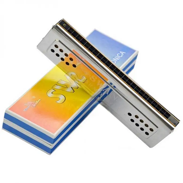Professional Swan 24 Holes Key Of C&G Double Side Tremolo Harmonica